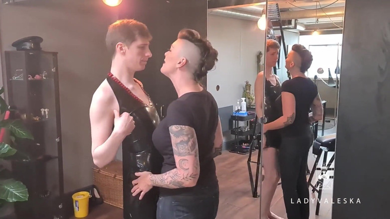 Lady Valeska: Fucked When Caught Wearing Girlfriends Latex Dress