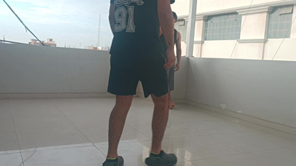 Bare skin man: On the Rooftop