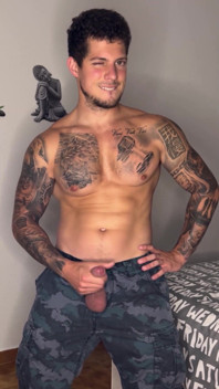 My Big Cock Cums in Military Outfit with No Touch