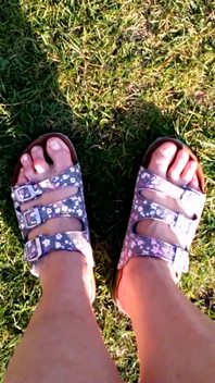 Bare Feet in Slippers