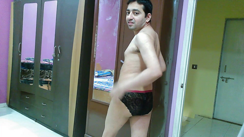 Cute & Nude Crossdresser: Sweet and sexy sissy crossdresser femboy Sweet Lollipop trying out...