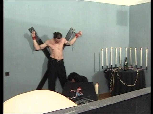 Lucky Cooch: Brunette mistress is having fun with her slaves