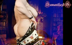 La bbw spremendo in leggings d'ispirazione natalizia sam38g