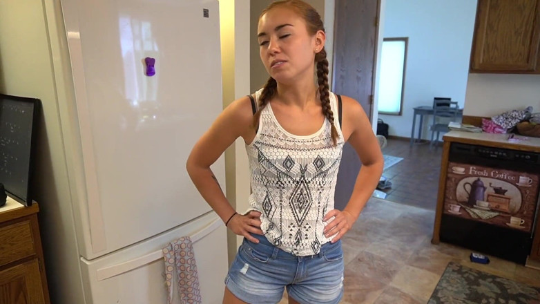 BrandiBraids: Naughty Stepdaughter Bribes Stepdad for Sex Lesson