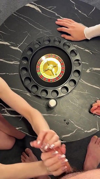 Cum Challenge Threesome CFNM for Christmas and Fun with Balls Playing and Accidental Ruined Orgasm