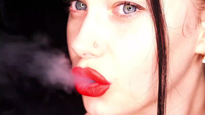 Goddess Misha Goldy: Smoking compilation &amp; lipstick &amp; lip fetish!