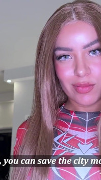 This Spider-girl Costume Is Really Tight on Me, Stepbro. Unzip It and Fuck Me.