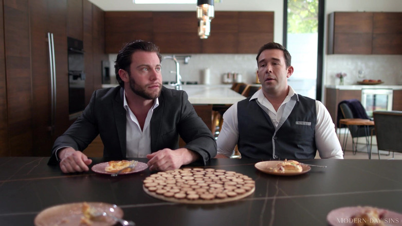 Modern-Day Sins: 現代の罪 - 大きな尻のニンフォがディナーパーティーでダブル挿入!