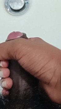 Pink Head Penis Cumming in to the Sink - Tasty Cum From a Chubby Boy