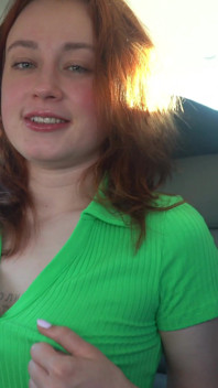 Redhaired Girl Made Mess After Solo Sex in Car