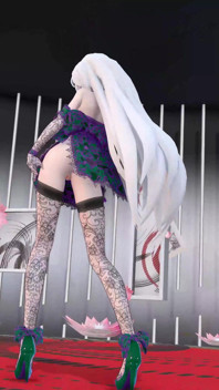 Yowane haku undress dance sexy lingerie hentai stickysticky song mmd 3D abiti viola modifica colore Smixix