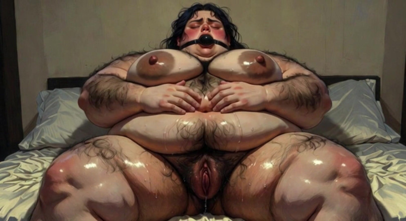 YOUR BEST FANTASY: Obese SSBBW Gagged in Bondage - Fear Mixed with Wet Hairy...