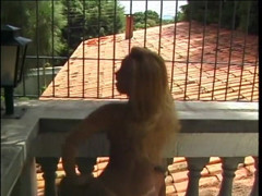 Blonde tranny with perky tits fucks a Latino dude outdoors thumbnail