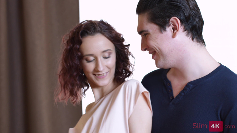 Slim4K: Sex-starved young redhead enjoying rough anal fucking on Christmas Eve