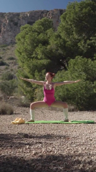 Outdoor Yoga in Pantyhose in the Forest