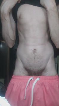Skinny Boy Teasing His Abs on Camera