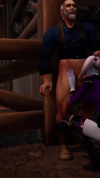Awek Draenei memberikan seorang lelaki tua blowjob mendalam | Warcraft Parody