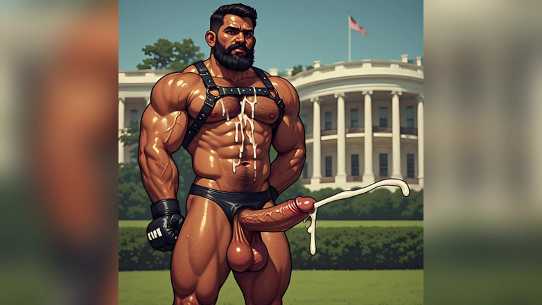 Erotic Man: Hard Cocks Cumming Outside Ai Art