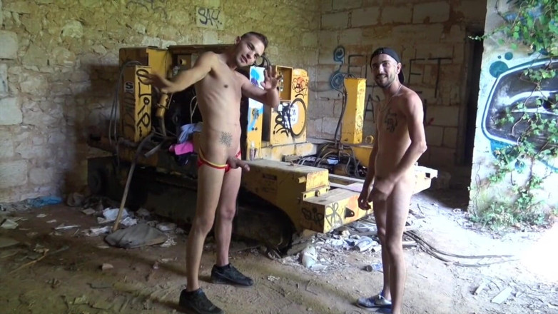 Raw French Bad boys: Kevin ass wird von jungem hetero-typen im freien roh benutzt