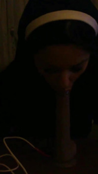 Nun POV Dildo Training Blowjob