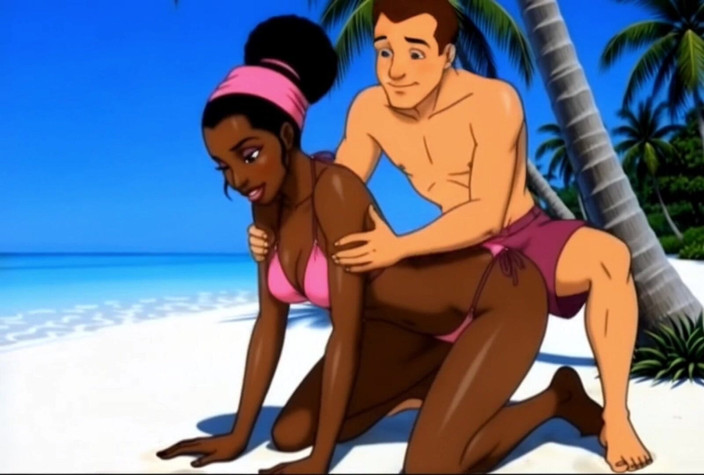 Octopussy Lovers Club: エボニーガールのセックス・オン・ザ・ビーチ。アフリカの少女。カートゥーン。地球上で最もセクシーな女の子たち