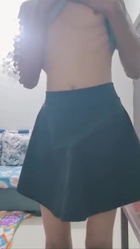 Cute Gay Sissy in Skirt