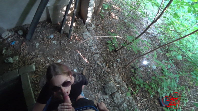 SOboyandSOgirl: Thug-girl sucks cock and eats cum outdoor - SOboyandSOgirl