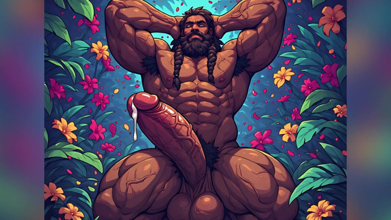 Erotic Man: Muscle Men Cocks Cumming Art
