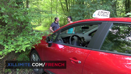 French girls at work: Outdoor anal with his driving college student