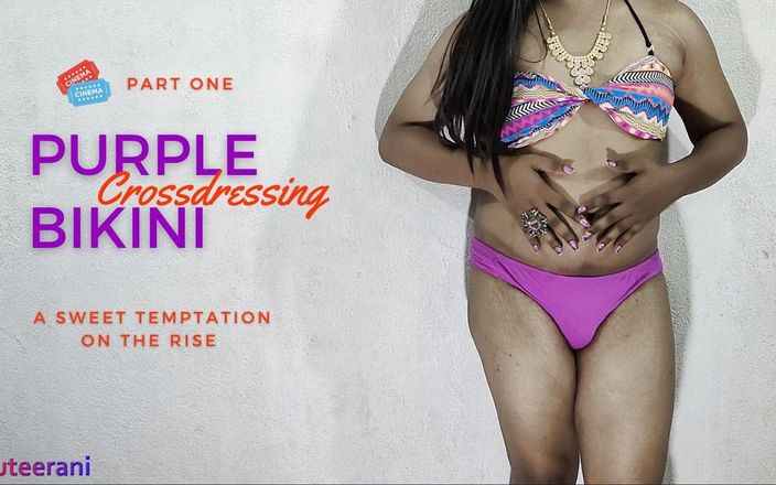 Shruteerani: Paarse bikini deel 1 - travestiet door Indisch mietje