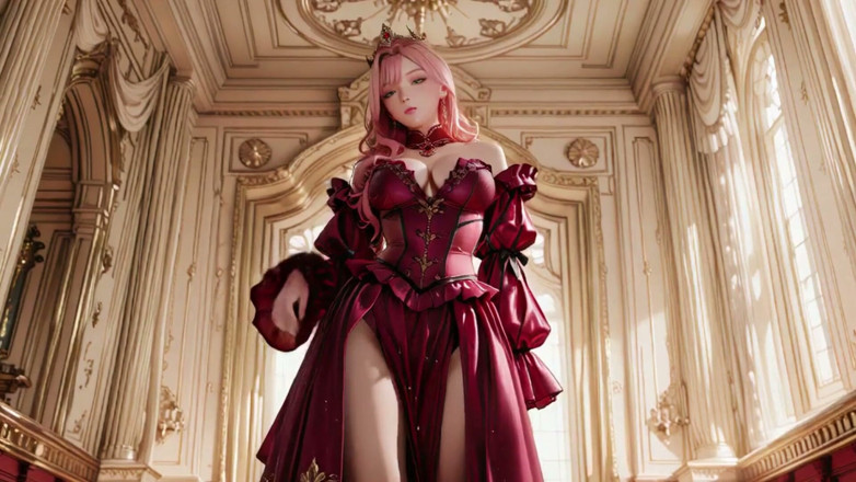 Seraphina Vale: Pourpre trône le couronnement de la reine rose ! Soie rouge...
