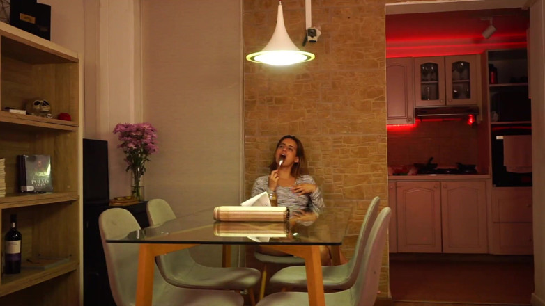 Cipriani: Horny Alexa touches her body in the kitchen table