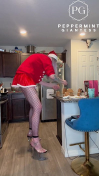 73 Giantess in 8-inch Heels Decorates a Gingerbread Village