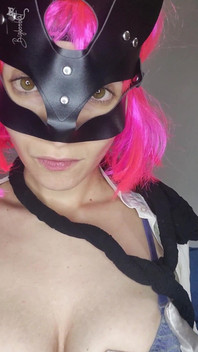 Be Seduced by My Tits as I Masturbate with My Kitty Mask