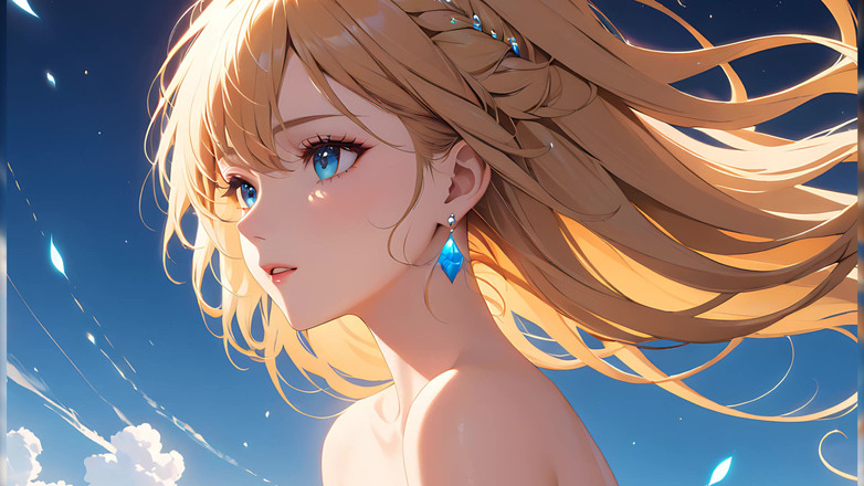 LustRender: Weightless Serenity - Ai Girl Blinking Softly as Her Hair Floats...