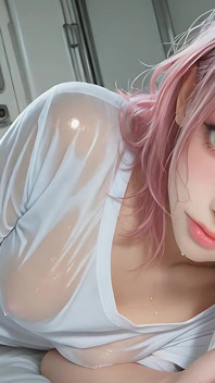 Chica kawaii masturbándose silenciosamente con los dedos en el lavatorio del avión