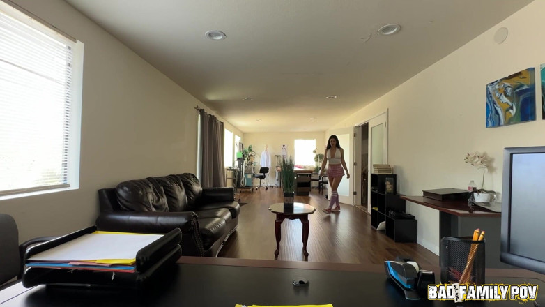 BadStepFamilyPov: Queenie Sateen Pleases Stepdad to Keep College Secret