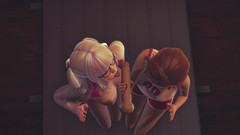 Waifu club 3D: Dvojité kouření od dívek v tělocvičně