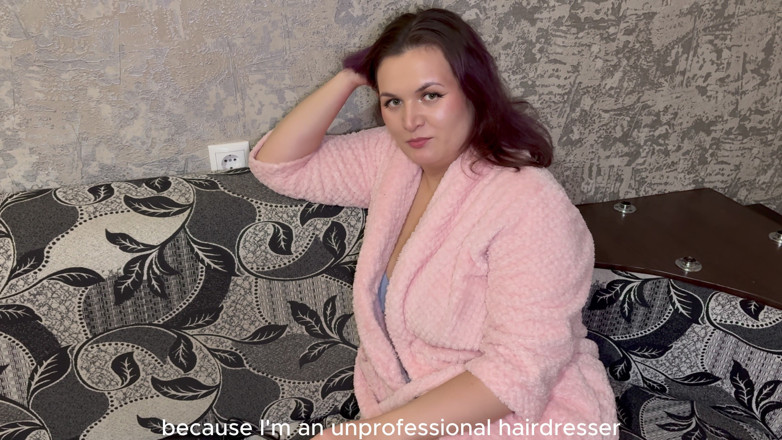 Katybigcherry: Stepmom Cuts Stepson's Hair Completely Naked and Accidentally Sits on...