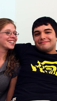 Teen Jenny with glasses gets fucked by a big black cock while her boyfriend watches