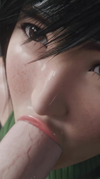 Yuffie Kisaragi Big Dick Sloppy Blowjob - Deep & Messy 3D Animation