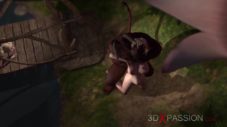 3dxpassion: Minotaur scopa duro belle belle giovani fate nella misteriosa foresta...