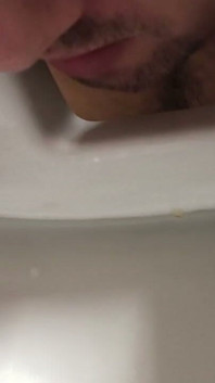 Licking Public Toilet, with Pee of Stranger, Male or Female