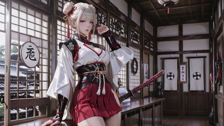 Seraphina Vale: Guerrero Kimono rojo y blanco!