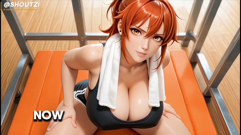 Shoutzi Anime Hentai3D Uncensored: Rina the Sweaty Gym Slut Harem Girl Nelson Squat Rack...