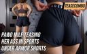 Teasecombo 4K: 大屁股白人熟女穿着装甲短裤在运动中戏弄她的屁股