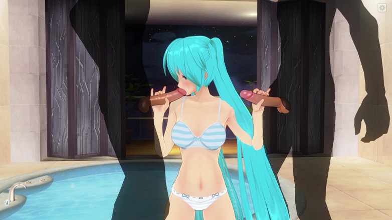 H3DC: 3D HENTAI. Miku dubbel avsugning
