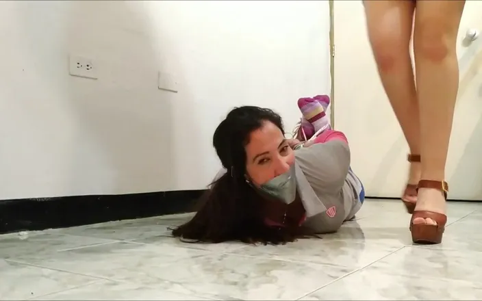 Selfgags Latina Bondage: Grounding stepmom with bondage