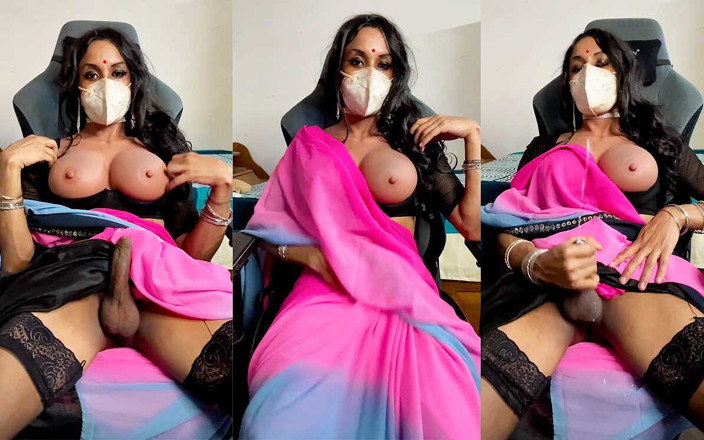 Anushka Crossy: Crossdresser lagi asik ngocok sambil masturbasi sambil masturbasi