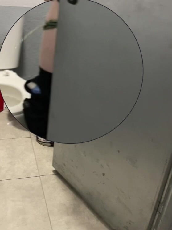 AmateurBoysPissing: Boy Opens Cubicle and Catch His Friend Peeing